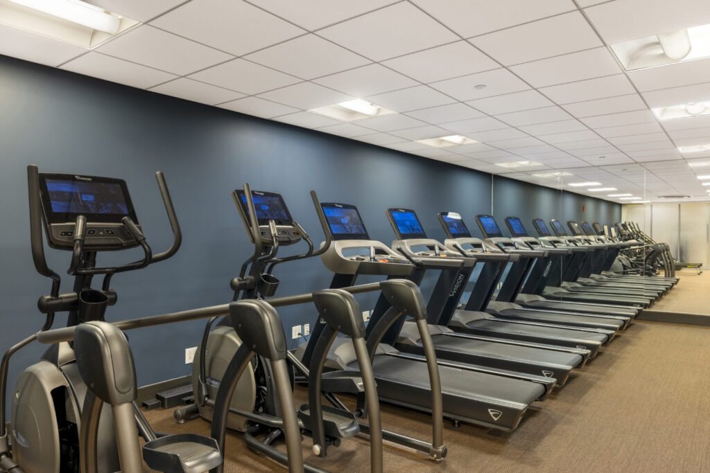 Fitness Center with treadmills and other cardio equipment