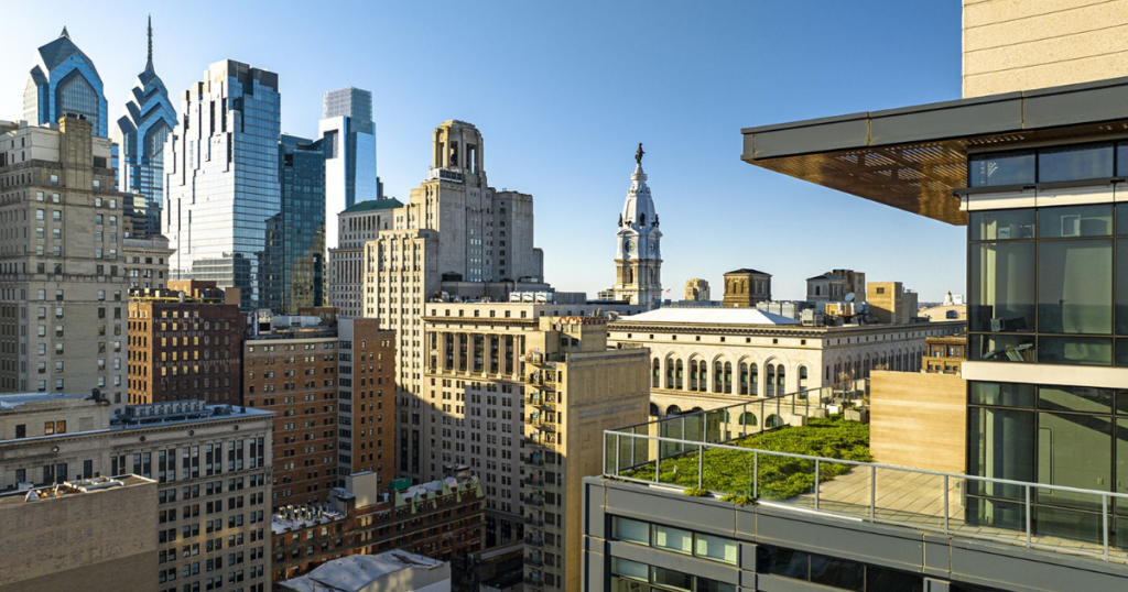 Happy Match Day! Aerial view of Philadelphia from 1213 Walnut's roofdeck